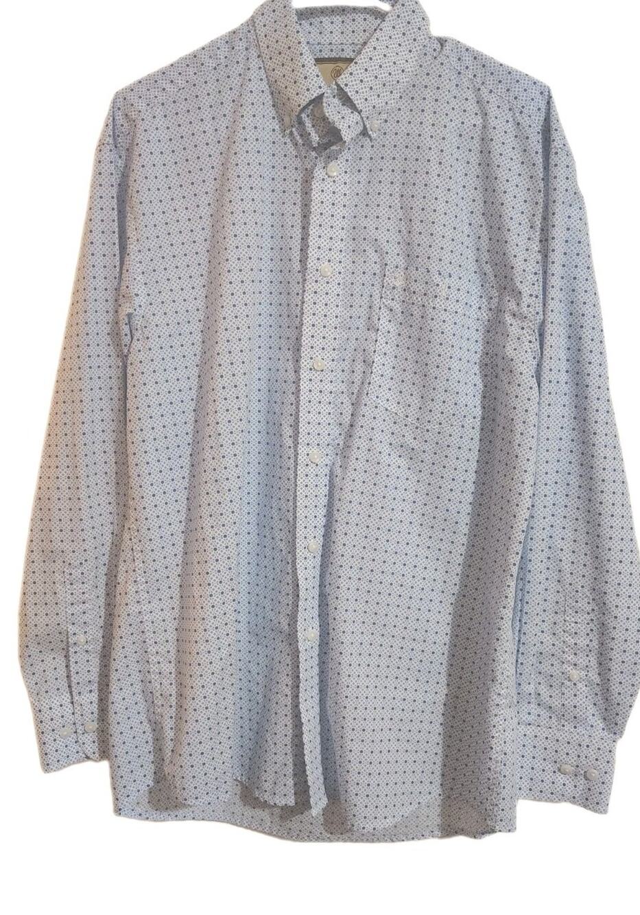Wrangler Shirt Size Medium M Mens Long Sleeve Button Up Blue Western Cowboy Farm
